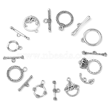 80 Set 8 Styles Tibetan Style Alloy Toggle Clasps(TIBE-CJ0001-21)-3