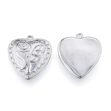 Real Platinum Plated Heart Brass Pendants