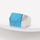Rectangle Synthetic Turquoise Finger Ring(FIND-PW0021-08E-P)-1
