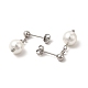 Glass Pearl Tassel Dangle Stud Earrings(EJEW-P219-10P)-2
