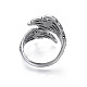 Gothic Punk Skull Hand Alloy Open Cuff Ring for Men Women(RJEW-T009-57AS)-2