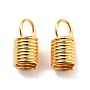304 Stainless Steel Cord Ends, Column, Real 18K Gold Plated, 11x5.5mm, Hole: 4mm
