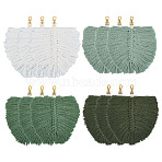 12Pcs 4 Colors Cotton Pendant Decoration, with Alloy Swivel Lobster Claw Clasps, Mixed Color, 190~200x140~150mm, 3pcs/color(HJEW-GO00201)