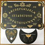 Wooden Witch Craft Sets, including Moon Shape Tarot Card Stand Holder, Rectangle Pendulum Board, Heart Shape Crystal Ball Stand, Butterfly Pattern, 100~200x82~300x4~4.5mm, 3pcs/set(DJEW-WH0063-30F)