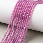 Natural Ruby Beads Strands, Faceted Round, 2.5~3mm, Hole: 0.6mm, about 181~182pcs/strand, 15.10''(38.35~38.45cm)(GG-CBA4941-A03-2mm)