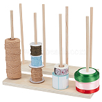 4 Spools Wooden Thread Holder, Thread Rack, for Embroidery Quilting and Sewing Threads & Beaded Thread, BurlyWood, 36x9.9x29cm(DIY-WH0308-732)
