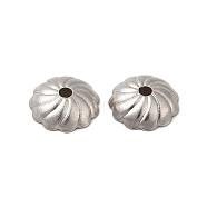 316 Stainless Steel Bead Caps, Multi-Petal, Flower, Stainless Steel Color, 7x2mm, Hole: 1.2mm(X-STAS-C080-01P)