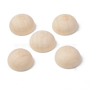 Unfinished Natural Wood Cabochons, Undyed, Half Round/Dome, Old Lace, 12x6mm(WOOD-R269-H)