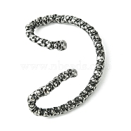 316 Surgical Stainless Steel Cuff Earrings, Left, Antique Silver, 50x37mm(EJEW-E300-07AS-03)