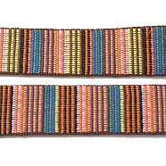 Polyester Stripe Ribbons, Jacquard Ribbons, Dark Orange, 1-1/2 inch(38mm)(SRIB-XCP0001-20A)