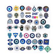 50Pcs Evil Eye Theme Paper Stickers Sets, Adhesive Decals for DIY Scrapbooking, Photo Album Decoration, Mixed Color, 27~72x39~72x0.2mm(STIC-P001-03)