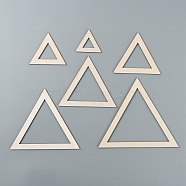 6Pcs Triangle Wood Hoop Rings Macrame for DIY Craft Making, Home Wall Hanging Wreath Decoration, Antique White, 60x70x2.2mm, Inner Diameter: 30x34mm(DIY-WH0049-11)