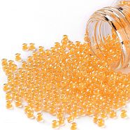 TOHO Round Seed Beads, Japanese Seed Beads, (801) Luminous Neon Tangerine, 11/0, 2.2mm, Hole: 0.8mm, about 5555pcs/50g(SEED-XTR11-0801)
