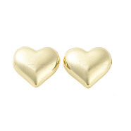 Brass Stud Earrings for Women, Heart, Real 18K Gold Plated, 17x18mm(EJEW-D088-05G)