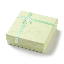 Cardboard Bracelet Boxes, with Sponge Inside, for Bracelet & Bangle, Square, Green Yellow, 9x9x2.95cm(CBOX-XCP0001-08)