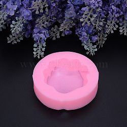 Food Grade Silicone Molds, Fondant Molds, For DIY Cake Decoration, Chocolate, Candy Mold, Tree ring, Hot Pink, 68x17mm(X-DIY-I014-01A)