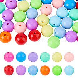 120Pcs 12 Colors Opaque Acrylic Beads, Round, Mixed Color, 20x19mm, Hole: 3mm, about 10pcs/color(MACR-DC0001-07)