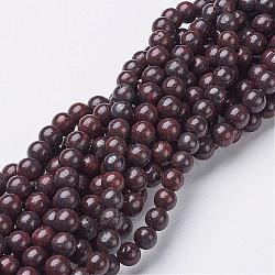Gemstone Beads Strands, Brecciated Jasper, Round, about 6mm in diameter, hole: about 0.8mm, 15~16 inch(GSR6mmC046)