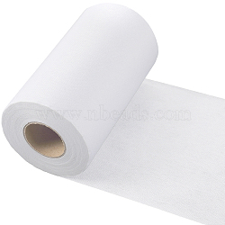 Polyester Fabric, for Patchwork, Sewing Tissue to Patchwork, with Hot Melt Adhesive, White, 15x0.02cm, 20m/roll(DIY-WH0504-130B)