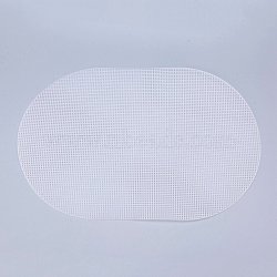 Plastic Mesh Canvas Sheets, for Embroidery, Acrylic Yarn Crafting, Knit and Crochet Projects, Oval, White, 46x30.8x0.15cm, Hole: 2x2mm(DIY-M007-05)