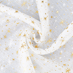 1M Star Polyester Fabric, DIY Clothing Accesories, White, 1530x1mm(DIY-CY0003-62B)