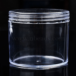 Column Polystyrene Bead Storage Container, for Jewelry Beads Small Accessories, Clear, 6.9x5.9cm, Inner Diameter: 6.2cm(CON-N011-028)