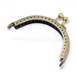Iron Purse Frame Handle for Bag Sewing Craft Tailor Sewer, Antique Bronze, 75x125x11mm, Hole: 1~2mm(FIND-T008-130AB)