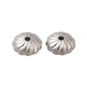 316 Stainless Steel Bead Caps, Multi-Petal, Flower, Stainless Steel Color, 7x2mm, Hole: 1.2mm