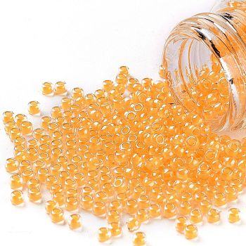 TOHO Round Seed Beads, Japanese Seed Beads, (801) Luminous Neon Tangerine, 11/0, 2.2mm, Hole: 0.8mm, about 5555pcs/50g