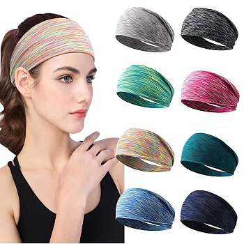 Cotton Stretch Elastic Yoga Headbands, Athletic Headbands for Women Girls, Mixed Color, 200x100mm