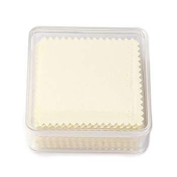 50Pcs Silver Polishing Cloth, Jewelry Cleaning Cloth, Square, Beige, 8x8x0.05cm