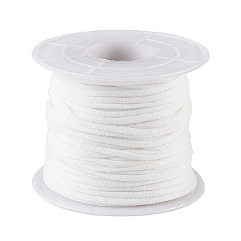 Flat Nylon Elastic Band for Mouth Cover Ear Loop, Mouth Cover Elastic Cord, DIY Disposable Mouth Cover Material, with Spool, White, 2.5~3mm, about 21.87 yards(20m)/roll