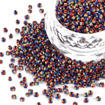 12/0 Glass Seed Beads, Opaque Colours Seep, Colorful, 2mm, hole: 0.8mm