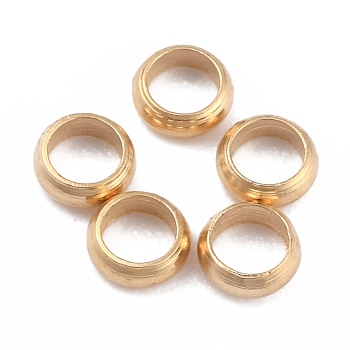 Rack Plating Brass Spacer Beads, Long-Lasting Plated, Flat Round, Real 24K Gold Plated, 3x1mm, Hole: 1.8mm
