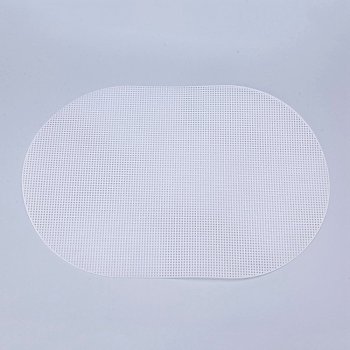 Plastic Mesh Canvas Sheets, for Embroidery, Acrylic Yarn Crafting, Knit and Crochet Projects, Oval, White, 46x30.8x0.15cm, Hole: 2x2mm