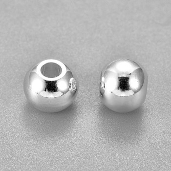 201 Stainless Steel Beads, Rondelle, Silver, 8x6.5mm, Hole: 3.5mm