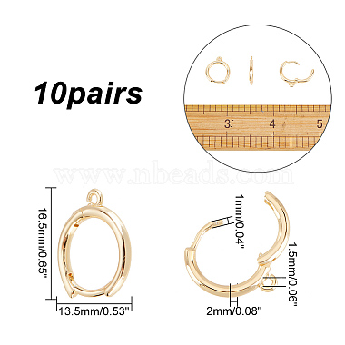 arricraft 10 paires de boucles d'oreilles créoles en laiton(FIND-AR0002-22)-2