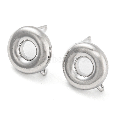 Real Platinum Plated Donut Brass Stud Earring Findings