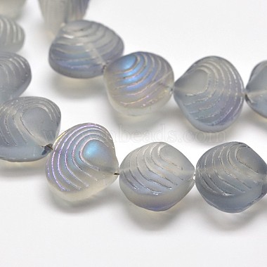 15mm Lavender Shell Glass Beads