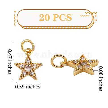 20Pcs Brass Micro Pave Cubic Zirconia Charms(ZIRC-SZ0001-93)-2