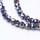 facettes(32 facettes) brins de perles de verre galvanoplasties rondes de couleur ab(X-EGLA-J042-4mm-AB01)-1