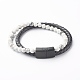 Natural Howlite Round Beads Multi-strand Bracelets(BJEW-JB06571-04)-1