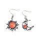 Resin Beaded Moon and Sun Asymmetrical Earrings(EJEW-C036-01C)-1