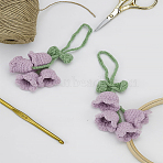 2Pcs Lily of the Valley Kintting Cotton Wool Pendant Decorations, for Bag Keychain Car Decorations, Lilac, 130~140mm(HJEW-LP0002-93A)