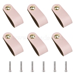 Leather Handle, Jewelry Box Accessories, with Aluminum Screws, Pink, 143x24.5x3mm, Hole: 5mm(DIY-WH0182-19C)