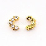 Alloy Rhinestone Cabochons, Moon, for Nail Art Studs and Nail Art Decoartion Accessories, Golden, 8x5x2.4mm(MRMJ-WH0072-97A)