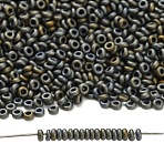 TOHO 11/0 Demi Round Beads, Japanese Seed Beads, (613) Matte Color Iris Gray, 11/0, 2.2x0.9mm, Hole: 0.8mm, about 1733pcs/10g(X-SEED-DR11-0613)