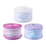 3 Rolls 3 Colors Fishtail Yarn Iridescent Ribbon for Bowknot Making, Gift Wrapping, Mixed Color, 1-5/8 inch(40mm), about 9.84 Yards(9m)/roll, 1roll/color(OCOR-TA0004-11A)