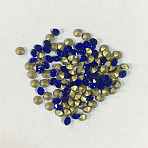 Pointed Back Glass Rhinestone Cabochons, Nail Art Studs, Nail Art Decoration Accessories for Woman, Sapphire, SS12, 3~3.2x2.5mm, about 1440pcs/bag(MRMJ-T078-240K)