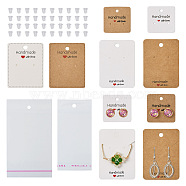 150Pcs 6 Style Paper Earring Display Cards, with OPP Cellophane Bags and Plastic Ear Nuts, Mixed Color, Card: 3~7.2x3~5.1x0.04~0.05cm, Hole: 1.2~1.4mm, 25pcs/style, about 610pcs/set(CDIS-BT0001-01)